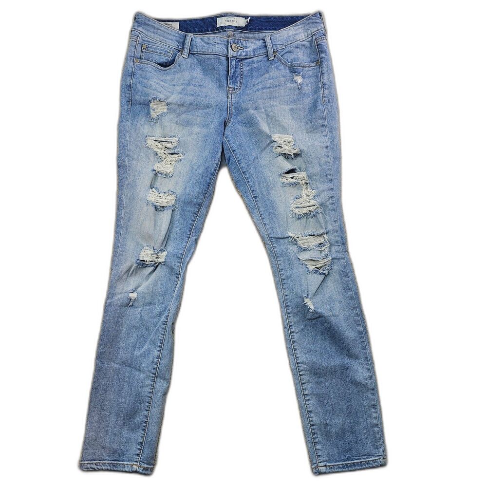 Torrid Distressed Stretch Skinny Jeans Light Wash Women's Size 14